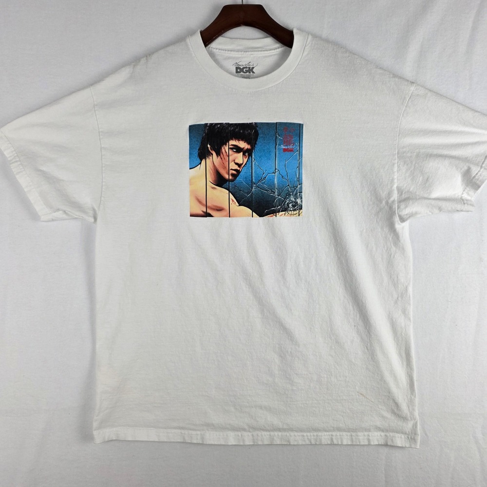 DGK Bruce Lee Graphic T-Shirt Mens 2XL White Short Sleeve Skate Tee